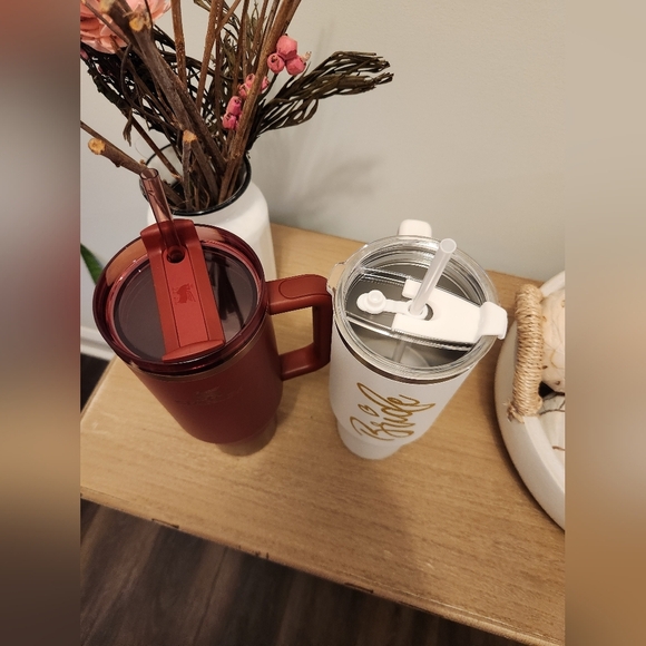 White and Gold Bride Custom Tumbler with Straw 40 oz NWOT - Picture 8 of 8